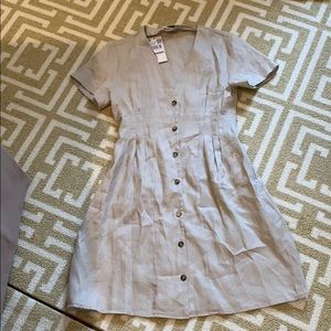 Mango linen tan dress size xs